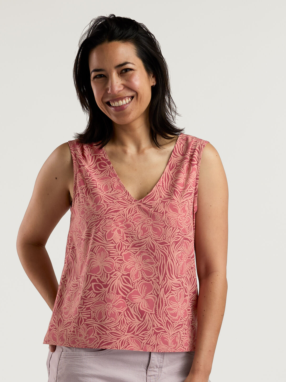 Solar Flair Ruched V Neck Tank Top UPF 30 | Title Nine