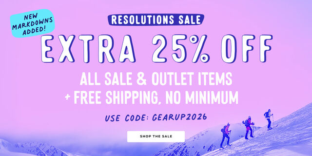 shop the resolutions sale and get an extra 25 percent off all sale and outlet items plus free shipping with code gearup2026