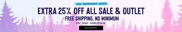 Alt text: shop the resolutions sale and get an extra 25 percent off all sale and outlet items plus free shipping with code gearup2026