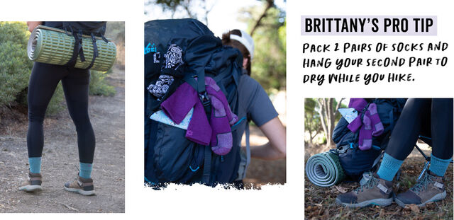 Brittany Coleman hiking socks pro tip