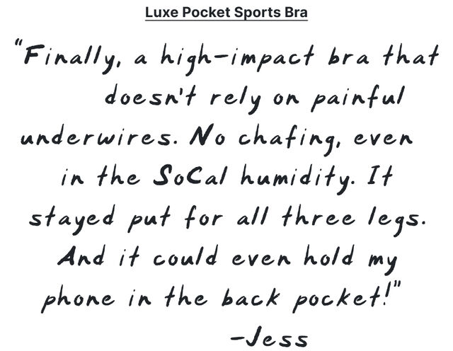 luxe pocket sports bras