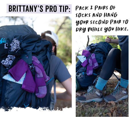Brittany Coleman hiking socks pro tip