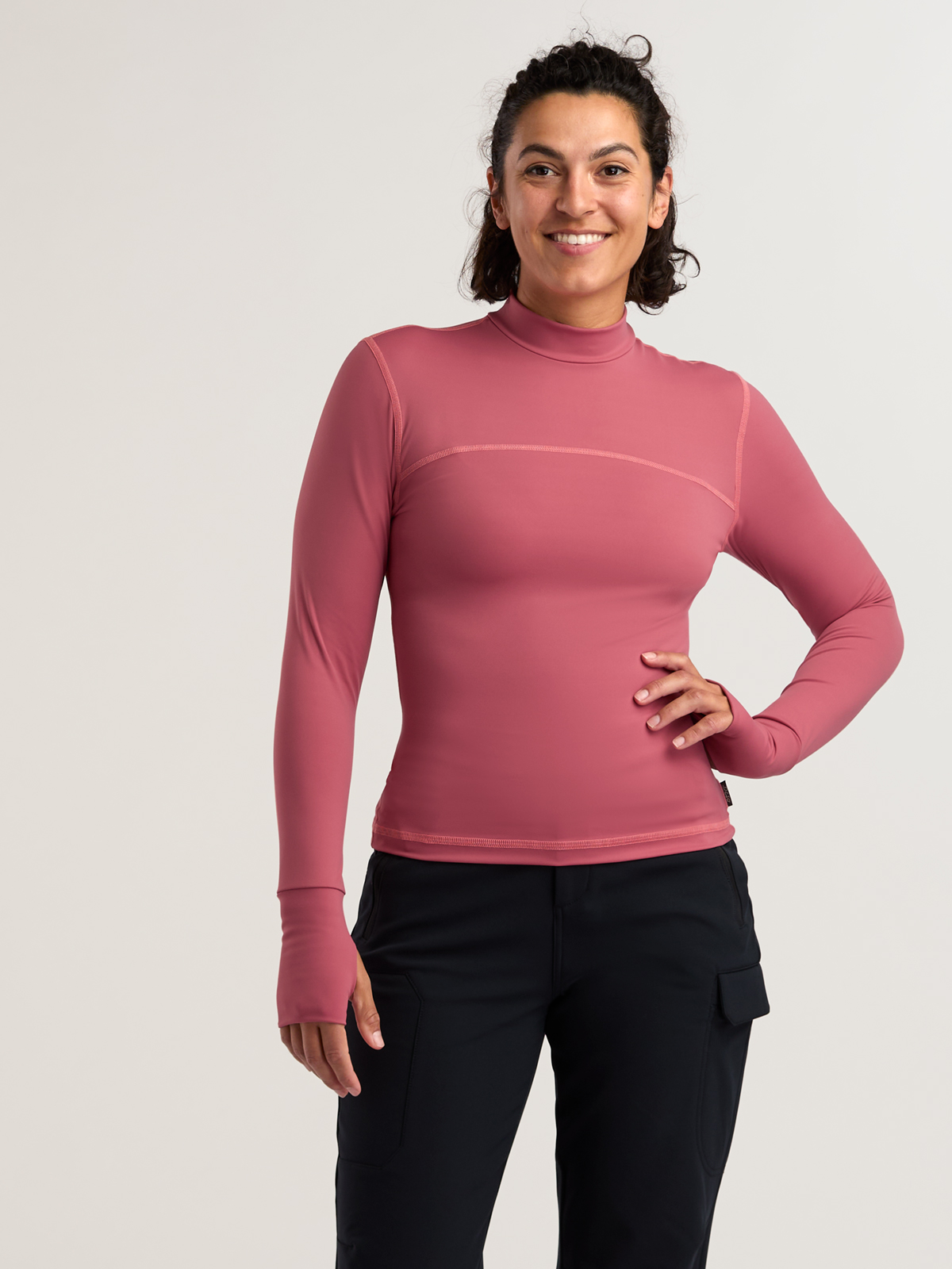 Remy Mock Neck Top – Women's Compression Base Layer | Title Nine