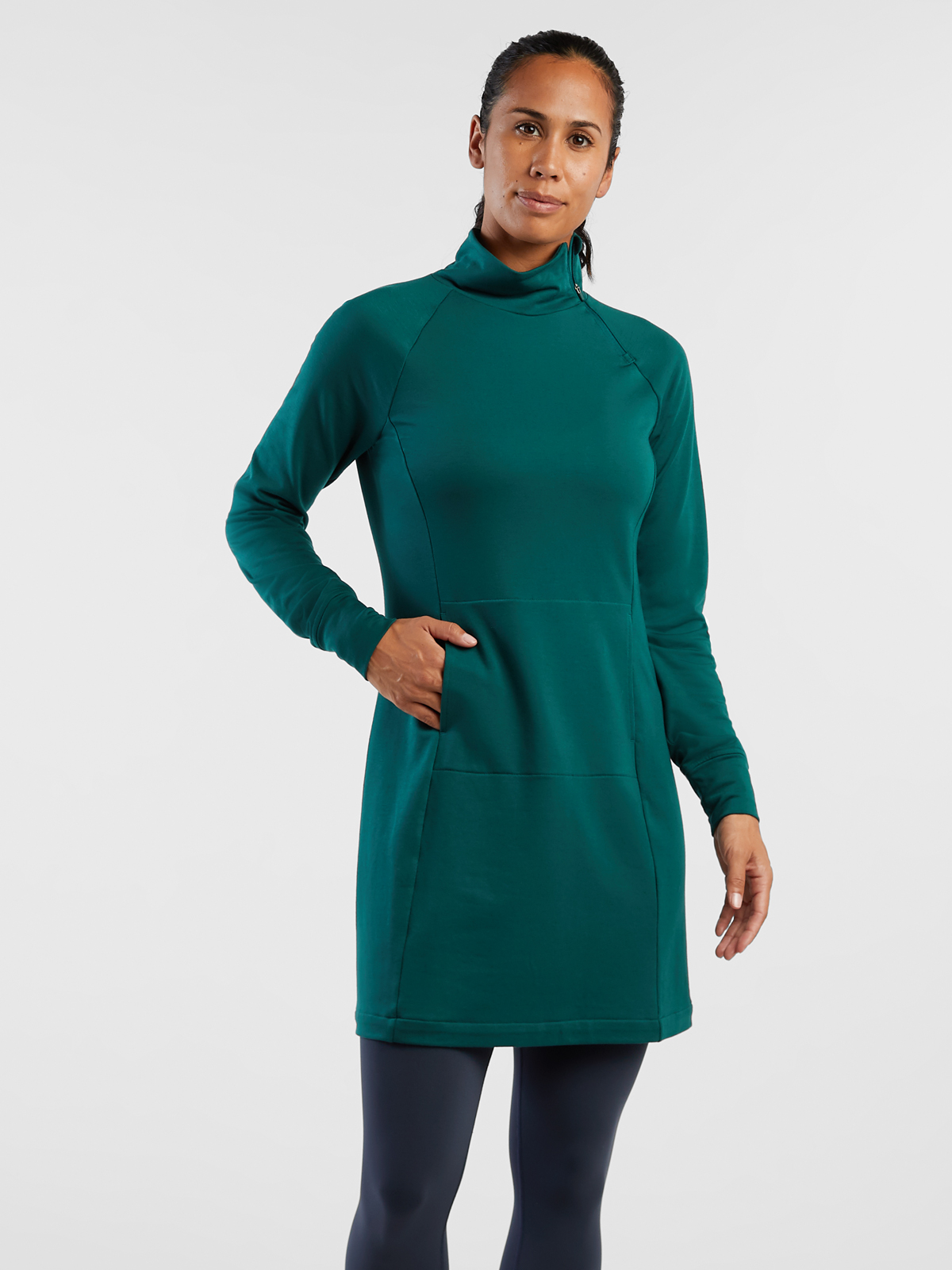 ankle length sweatshirt dress Marcella | Tompkins Long Sleeve Sweatshirt Dress in Cream | Women's Size 3XL | Midweight French Terry