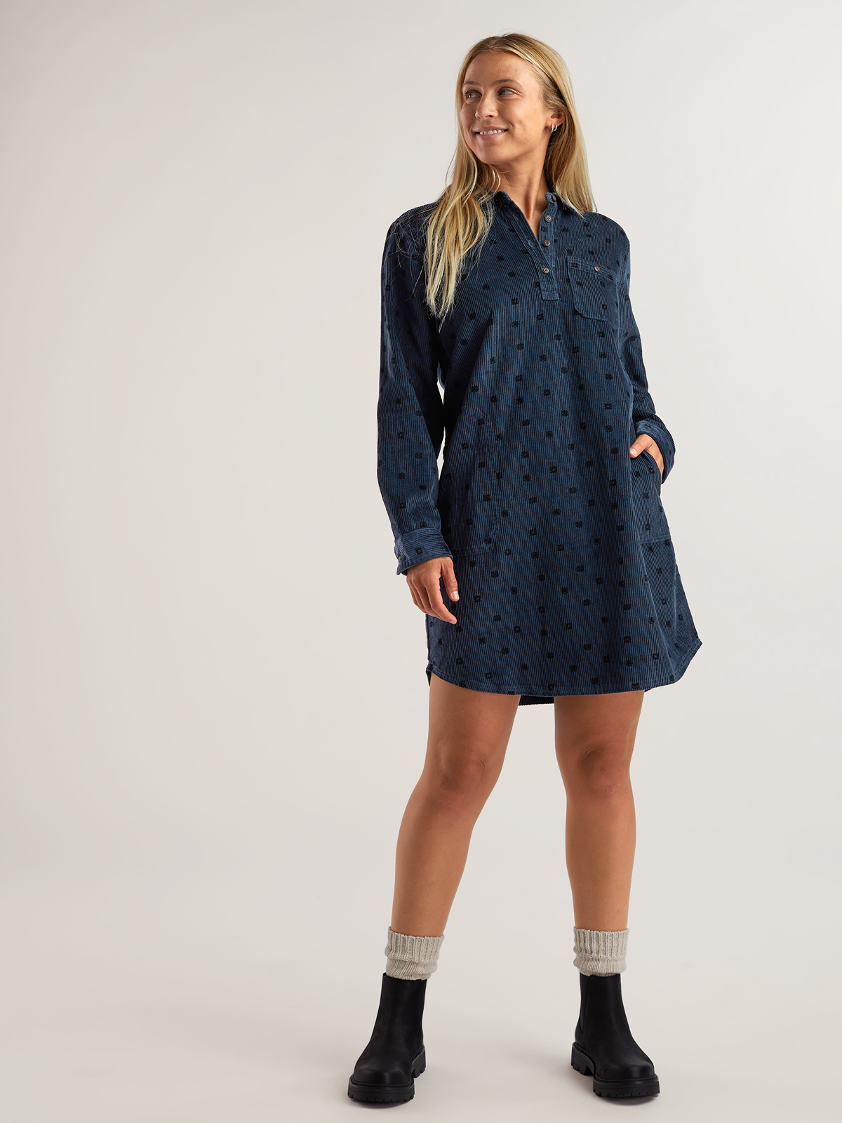 Toad&Co Women's Cascadia Popover Long Sleeve Dress | Title Nine