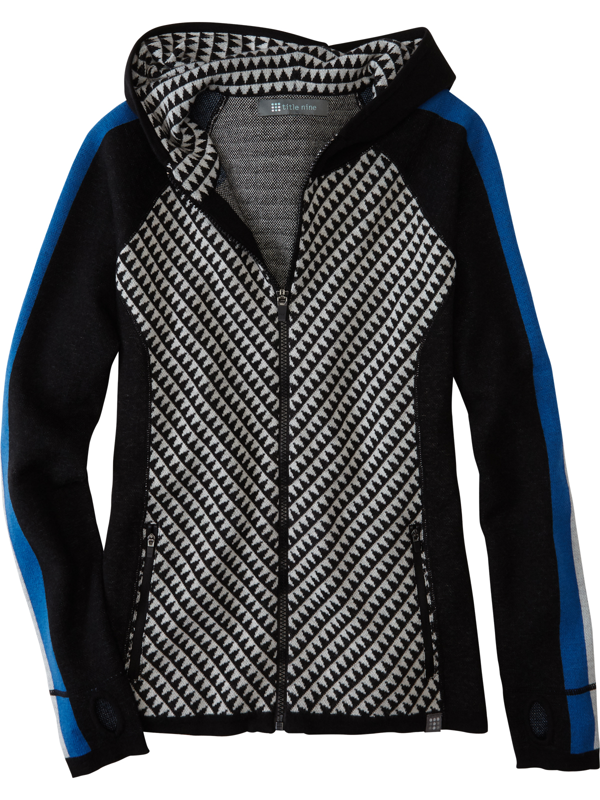 Zip Up Sweater Women's Super Power Houndstooth | Title Nine