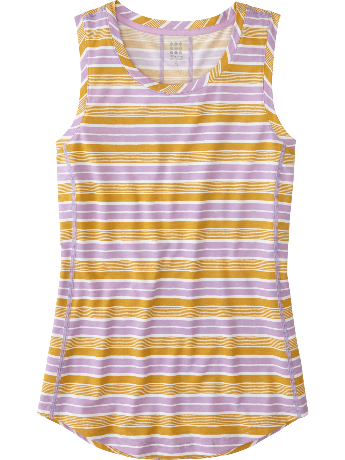 High Neck Tank Top Vibe Rugby Stripe | Title Nine