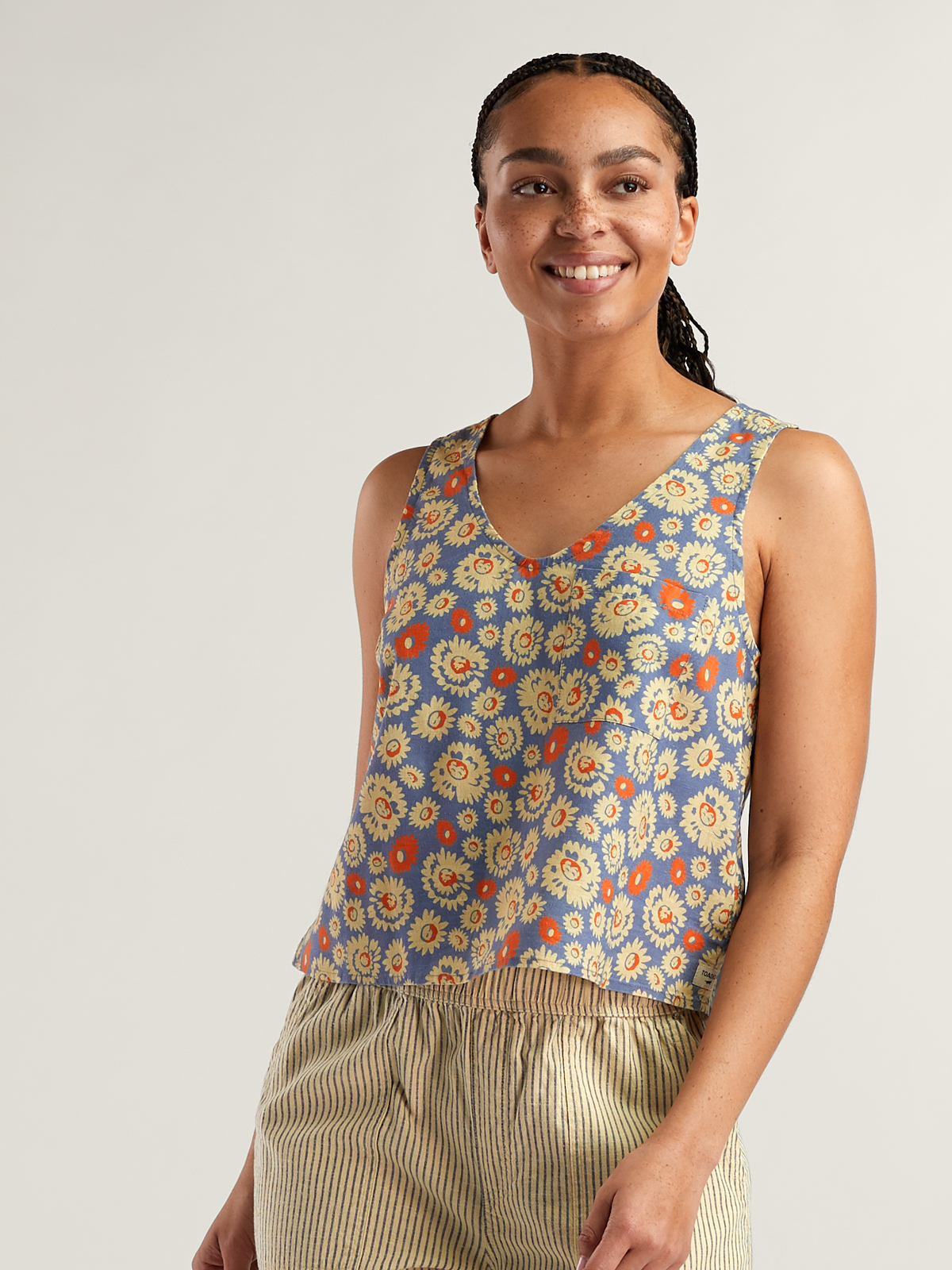 Toad & Co Taj Hemp Button Back Tank Top - Baja Outlet