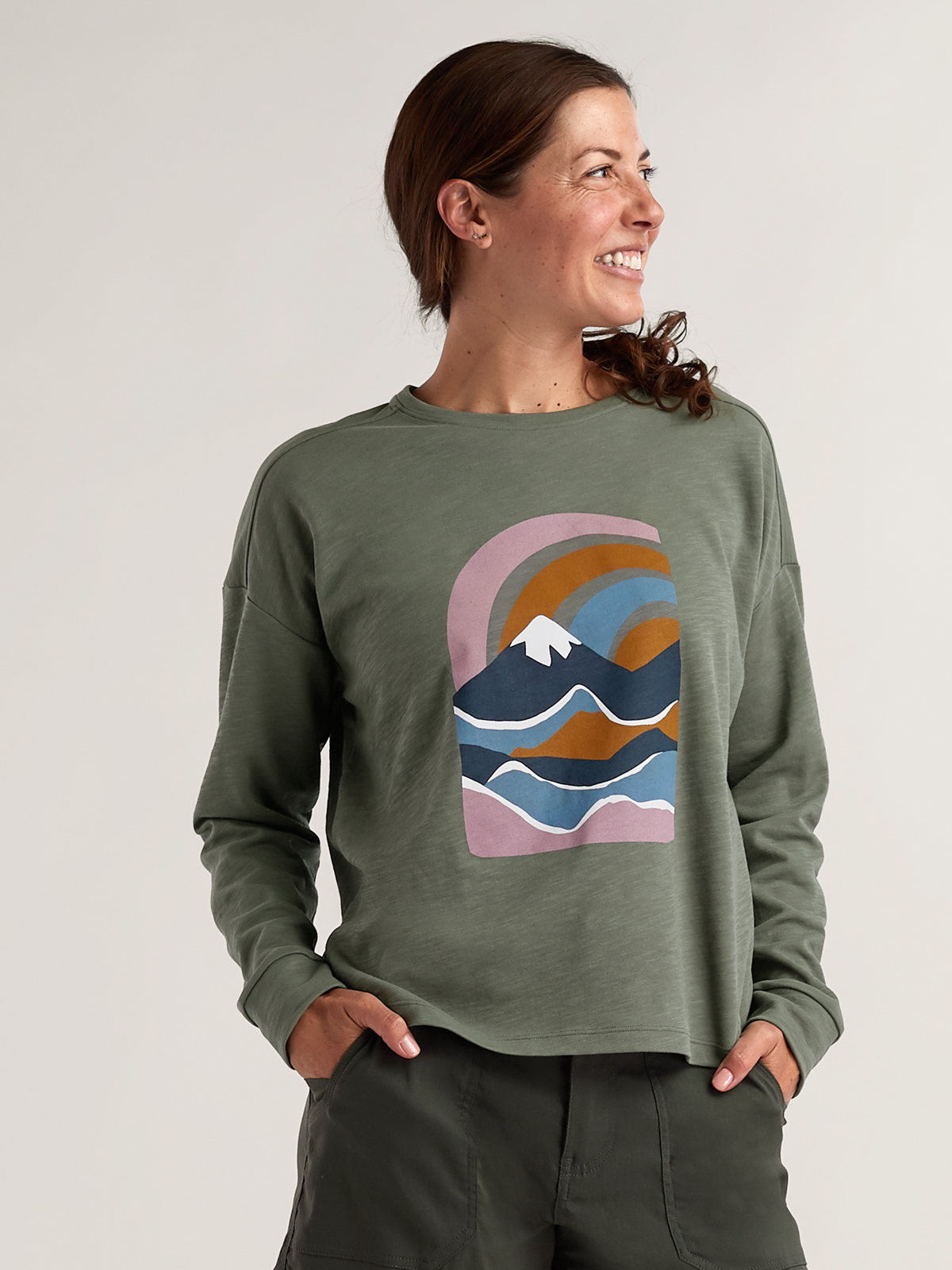 Women's Cotton Blend Long Sleeve T Shirt: Jett - Print Outlet