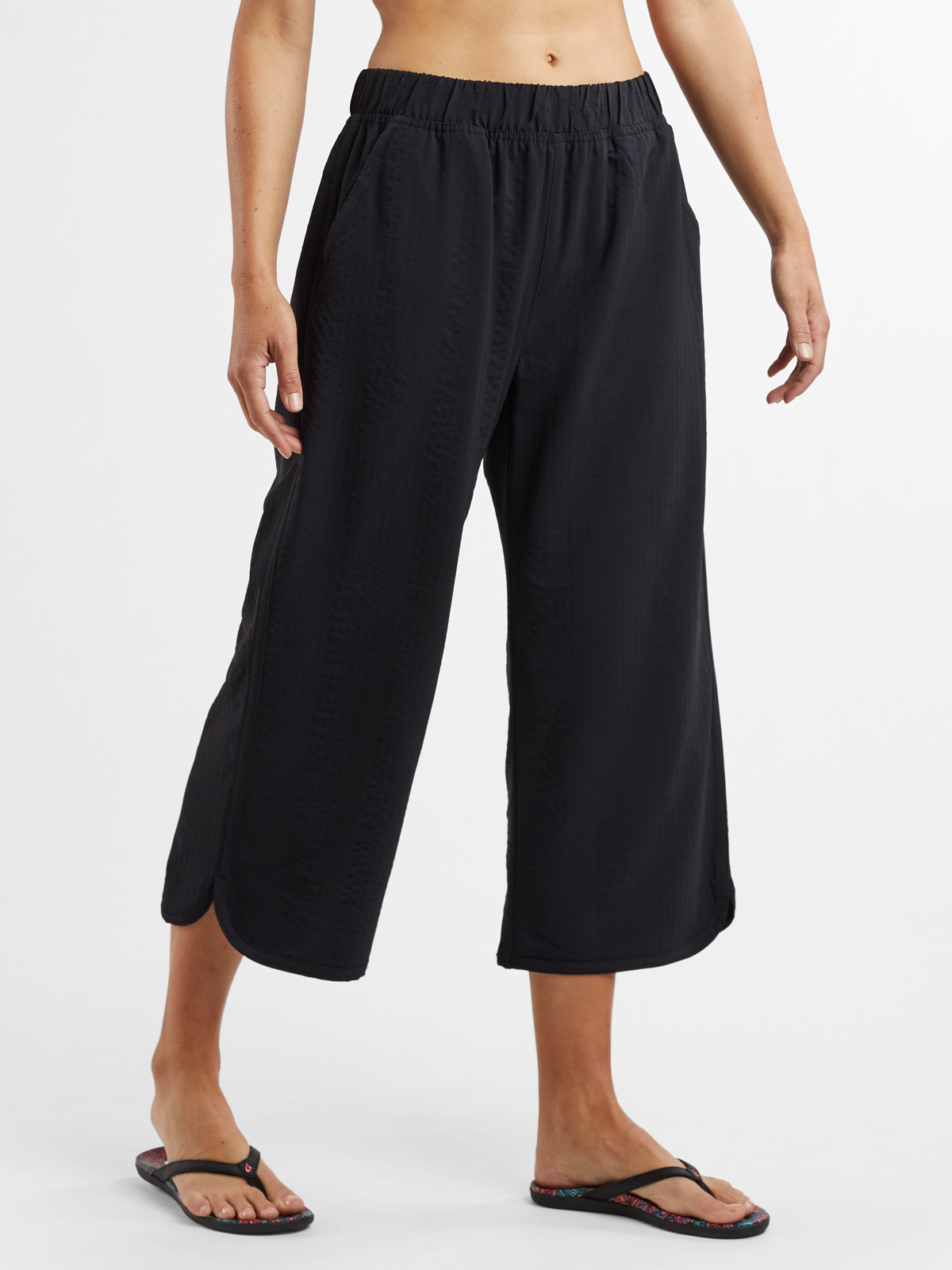 Y#39;s slogan-print cropped trousers - Black