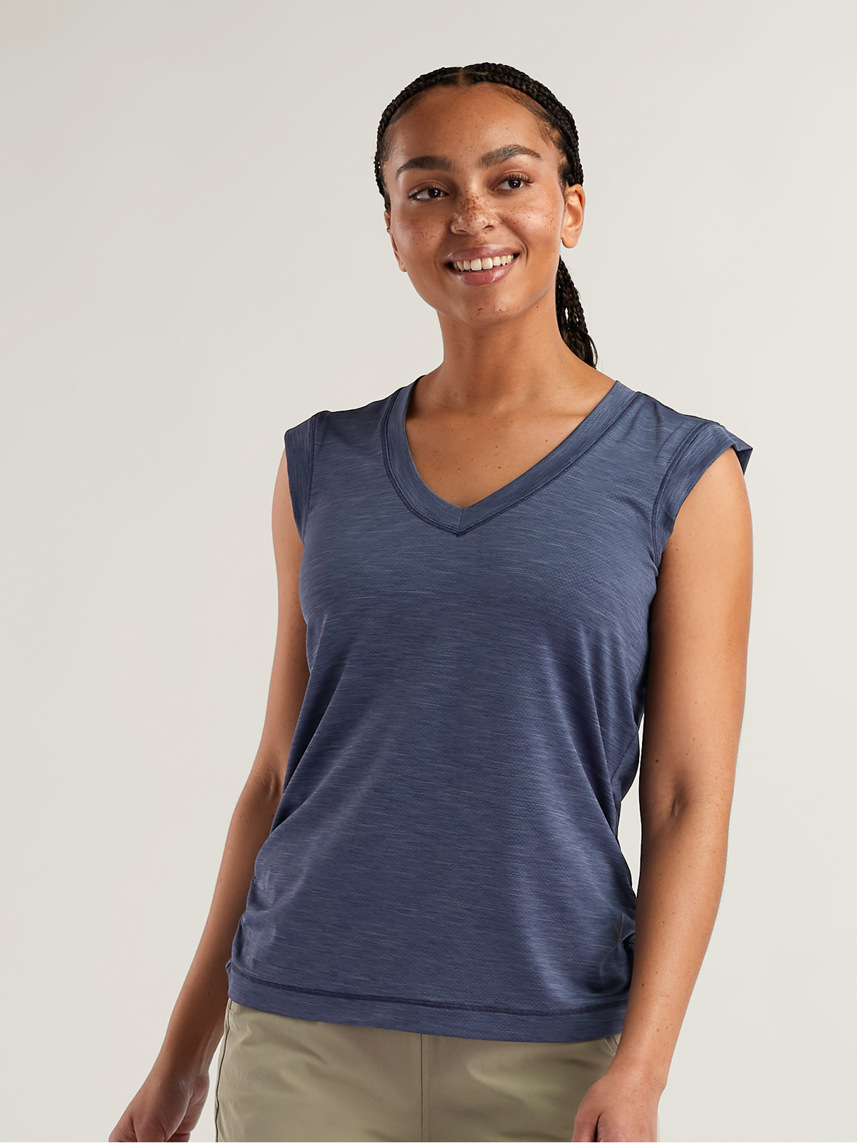 Solar Flair Ruched V Neck Tank Top UPF 30 | Title Nine