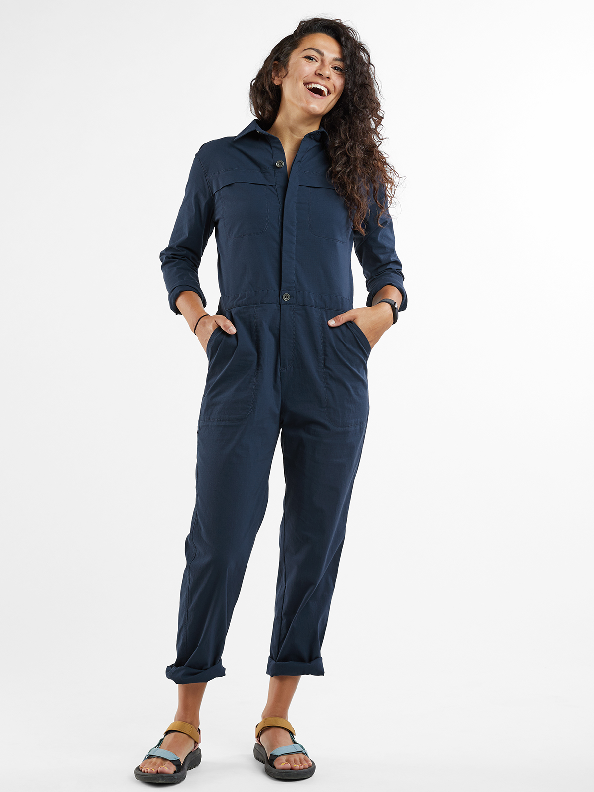 Long sleeve jumpsuit work Clearance