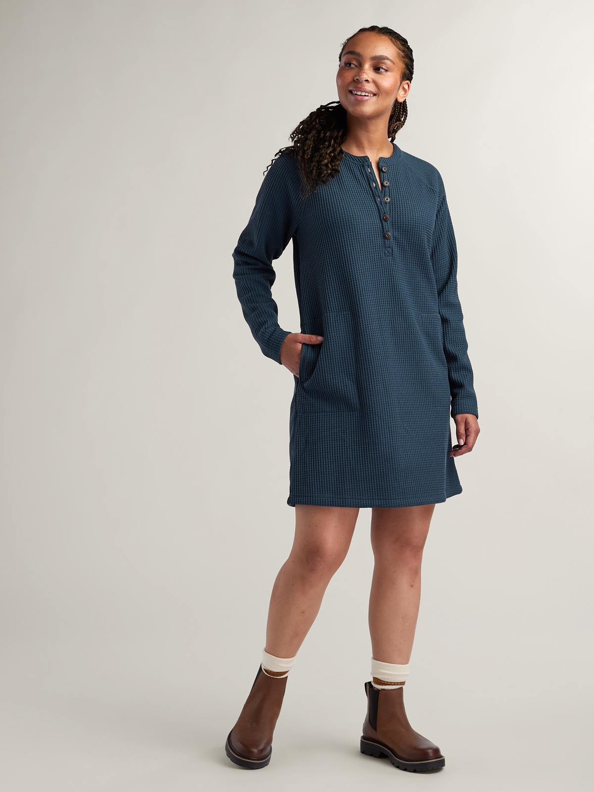 Toad&Co Women's Waffle Henley Dress: Bitterroot | Title Nine