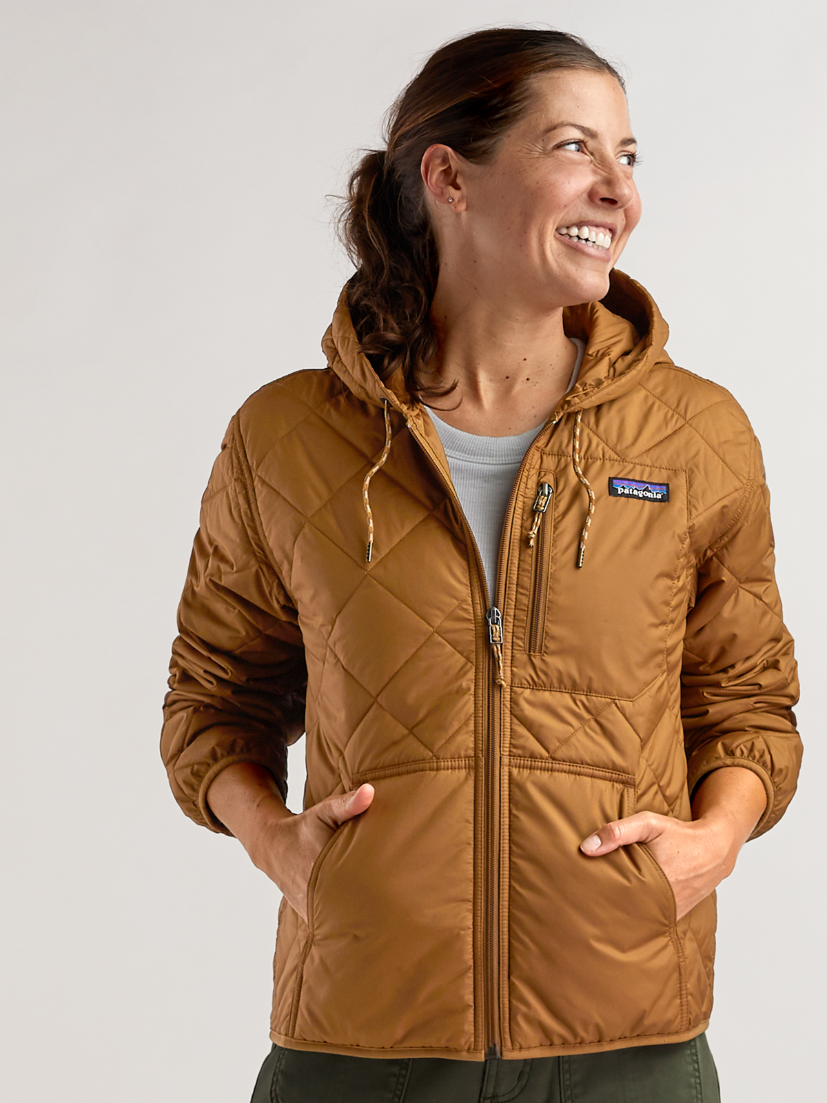 Patagonia Diamond Quilted Bomber Hoodie Jacket | Title Nine