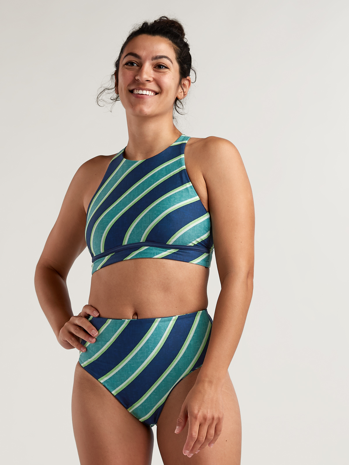 High Neck Swimsuit Top: Kaika - Water Nymph | Title Nine High Neck Swimsuit Top: Kaika - Water Nymph | Title Nine