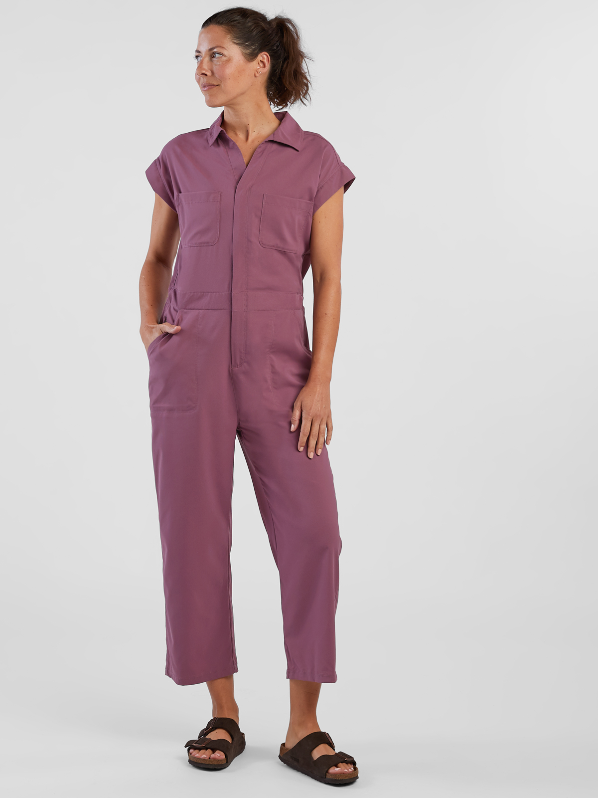 Short Sleeve Jumpsuit: Evelyn - Petite Outlet