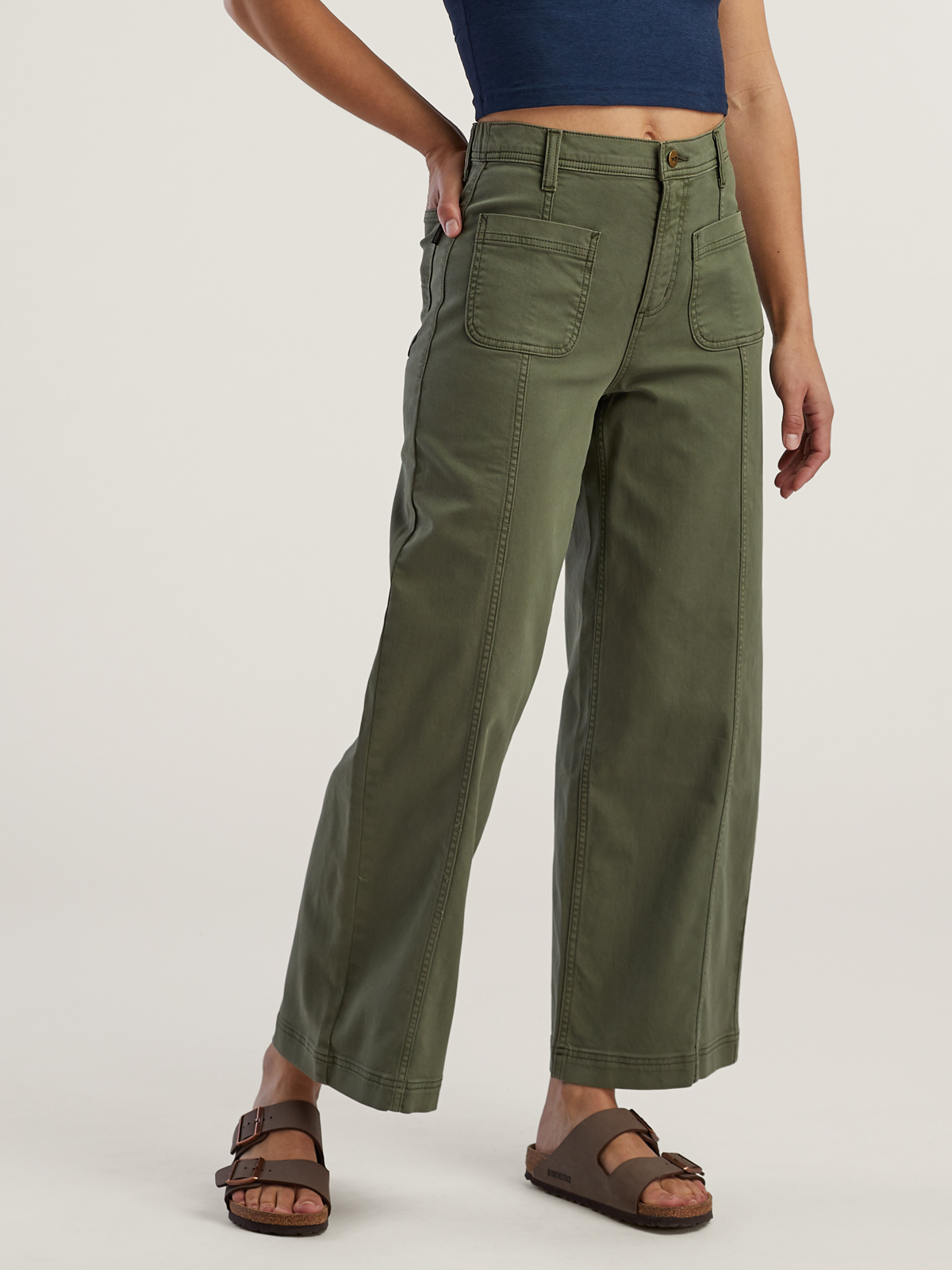 [NEAT] 名作 MARLING&EVANS CHECK SLACKS Marilyn Straight Ankle Pants In Stretch Twill - Dark Wood