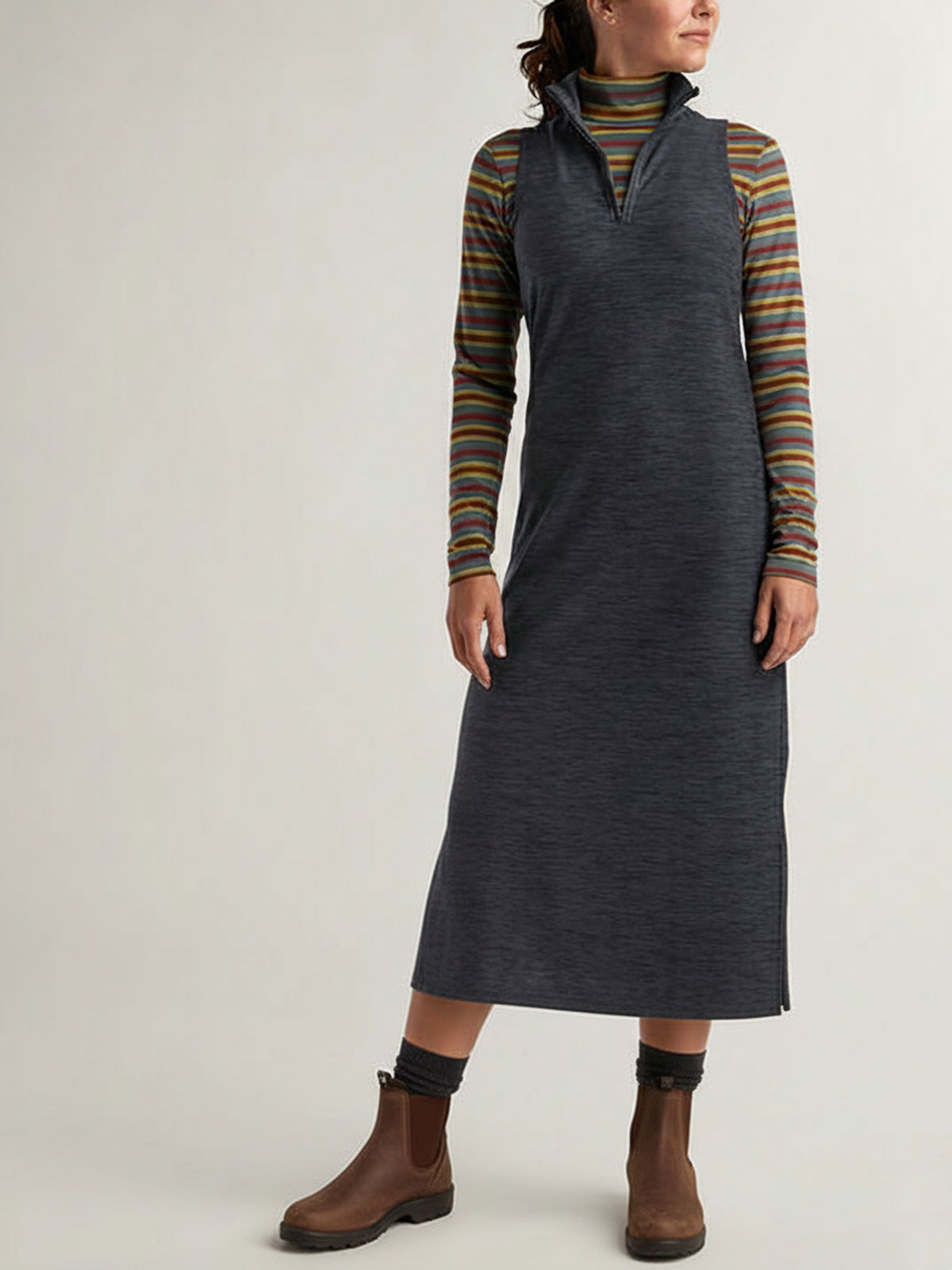 belted midi dress with sleeves Deanna Belted Midi Dress - Midnight Blue