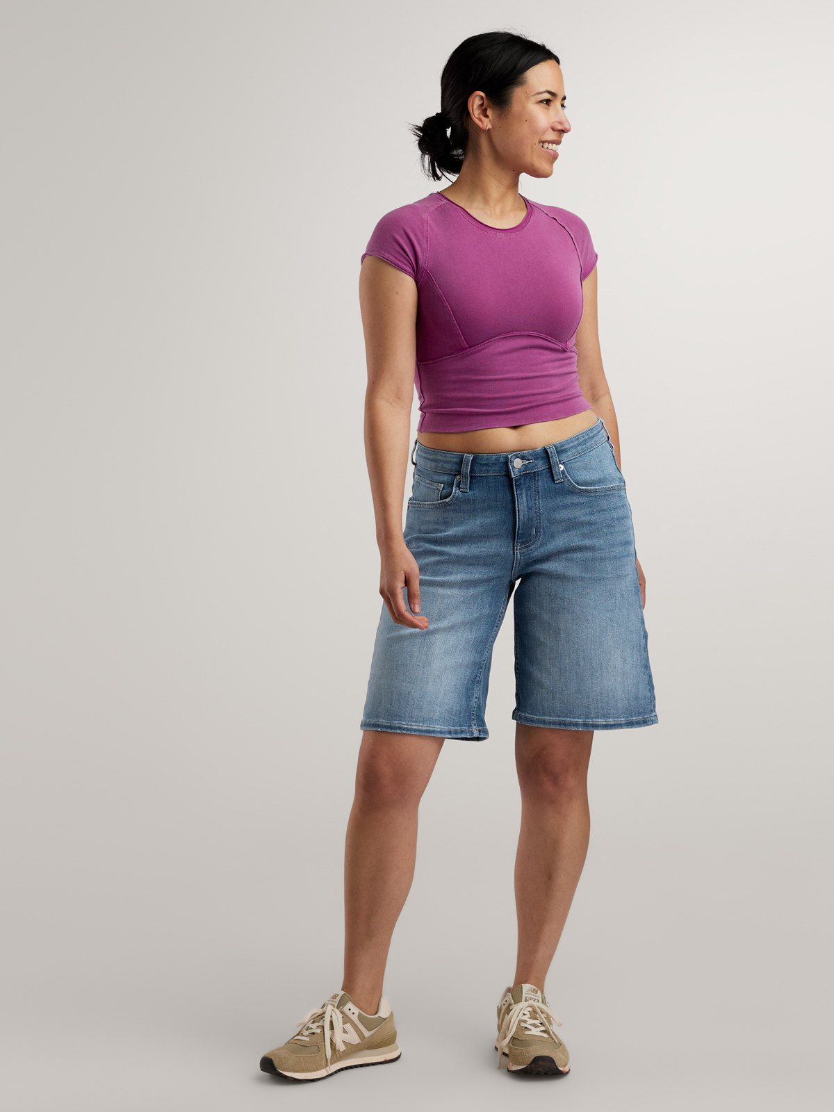 Performance Long Jean Shorts – Stretch Denim Long Shorts | Title Nine