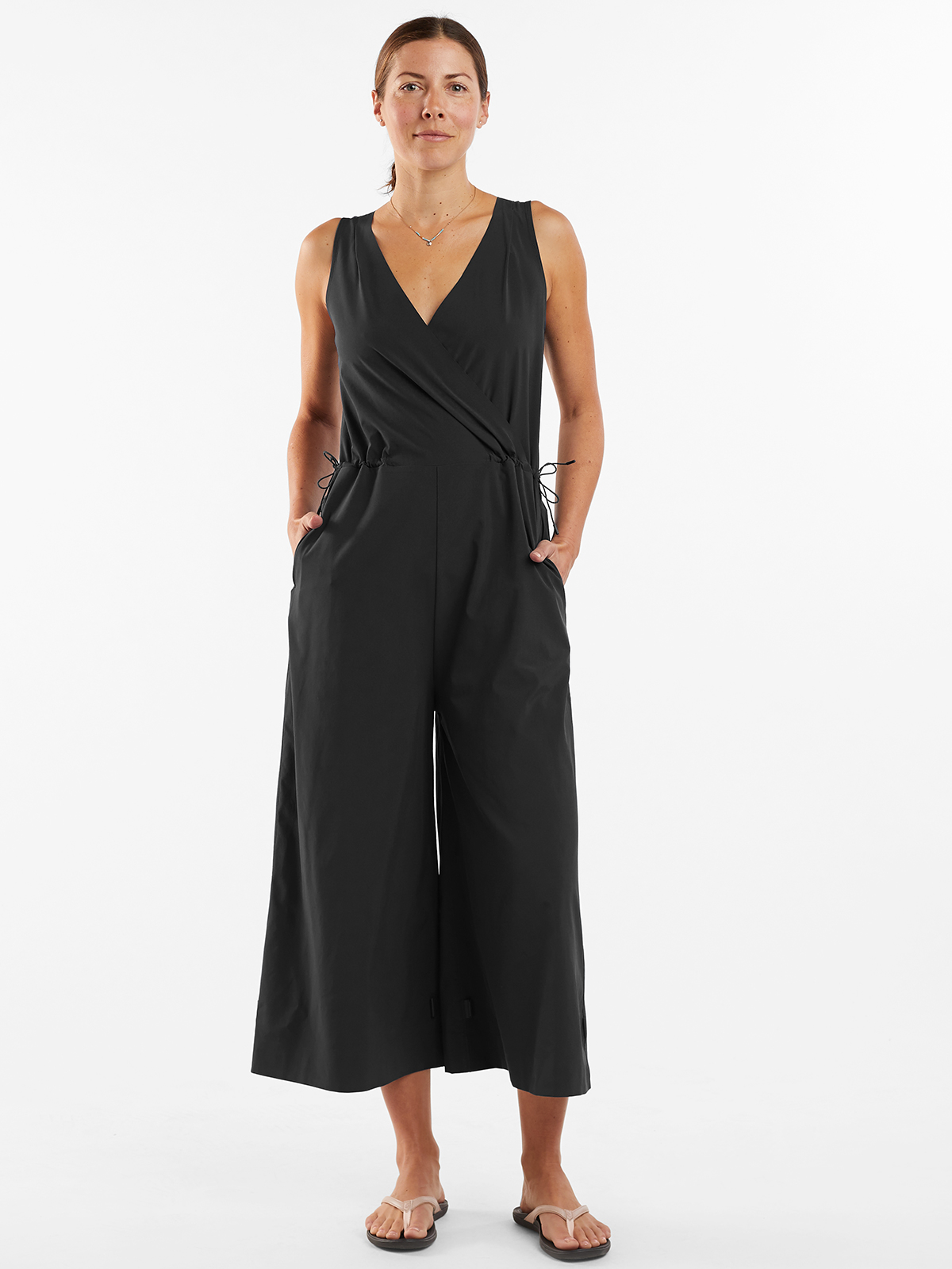 The Amelia Recycled Travel Jumpsuit in Black
