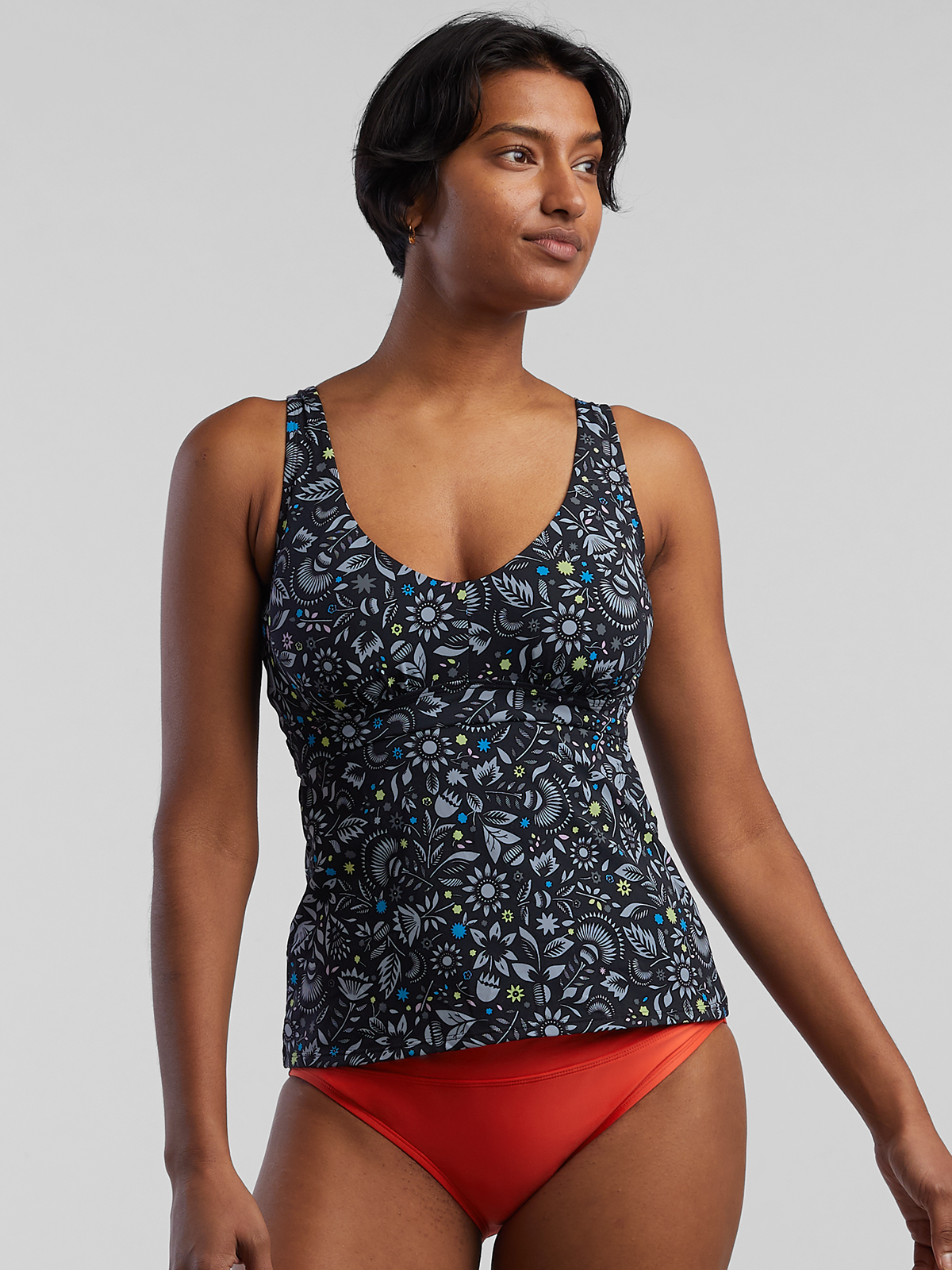 Underwire Tankini Top: Phenom - Amara Print | Title Nine