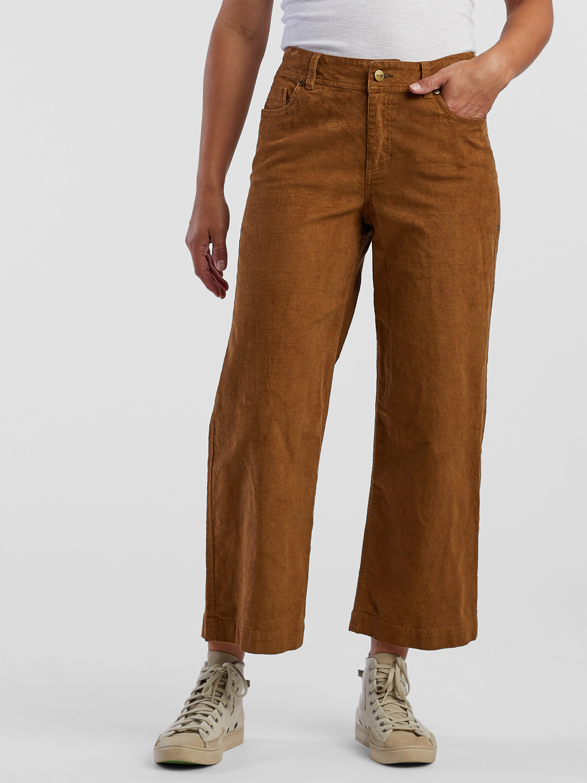 Corduroy wide leg cropped pants shop