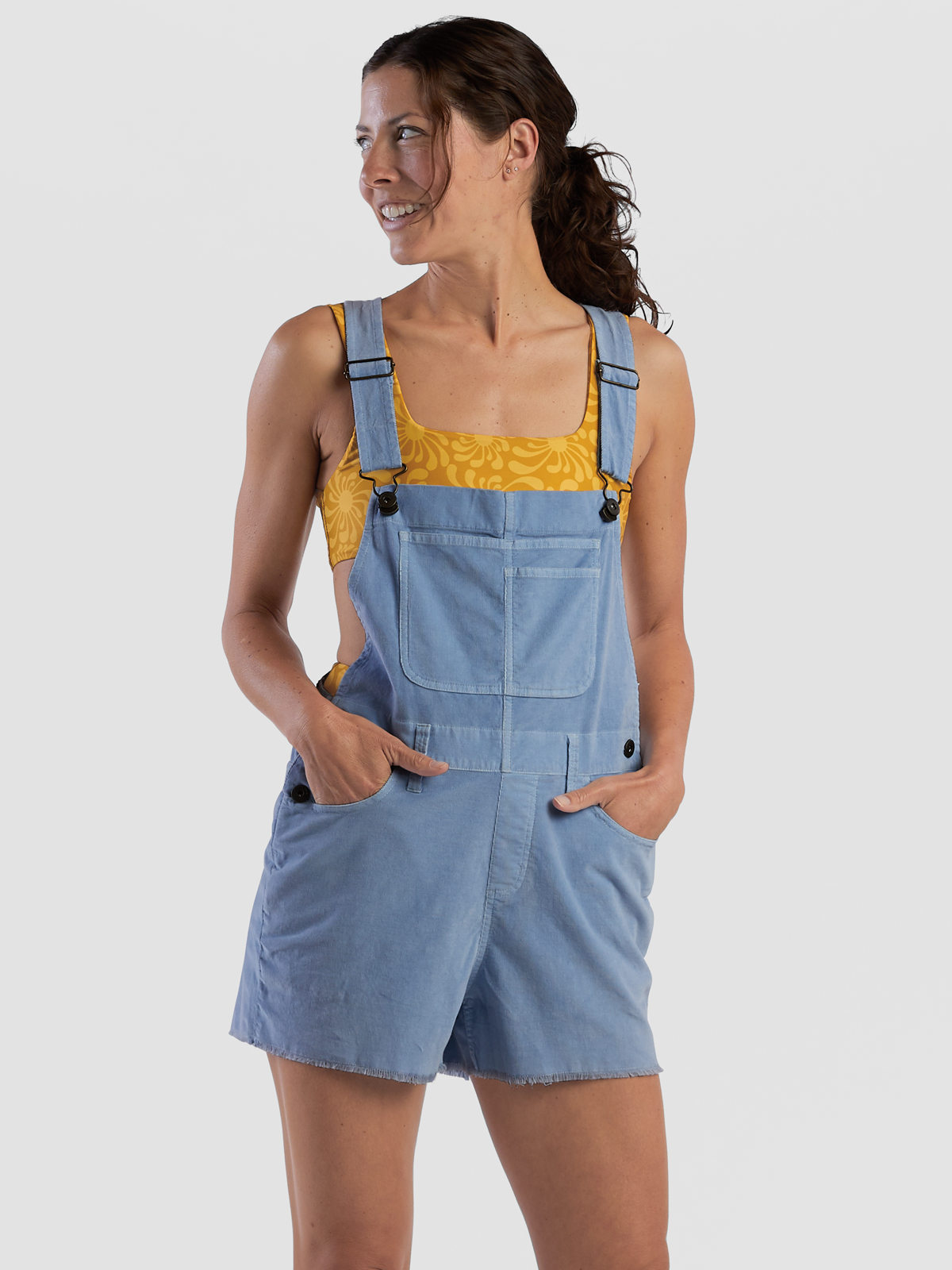 Denim overall sale shorts for women