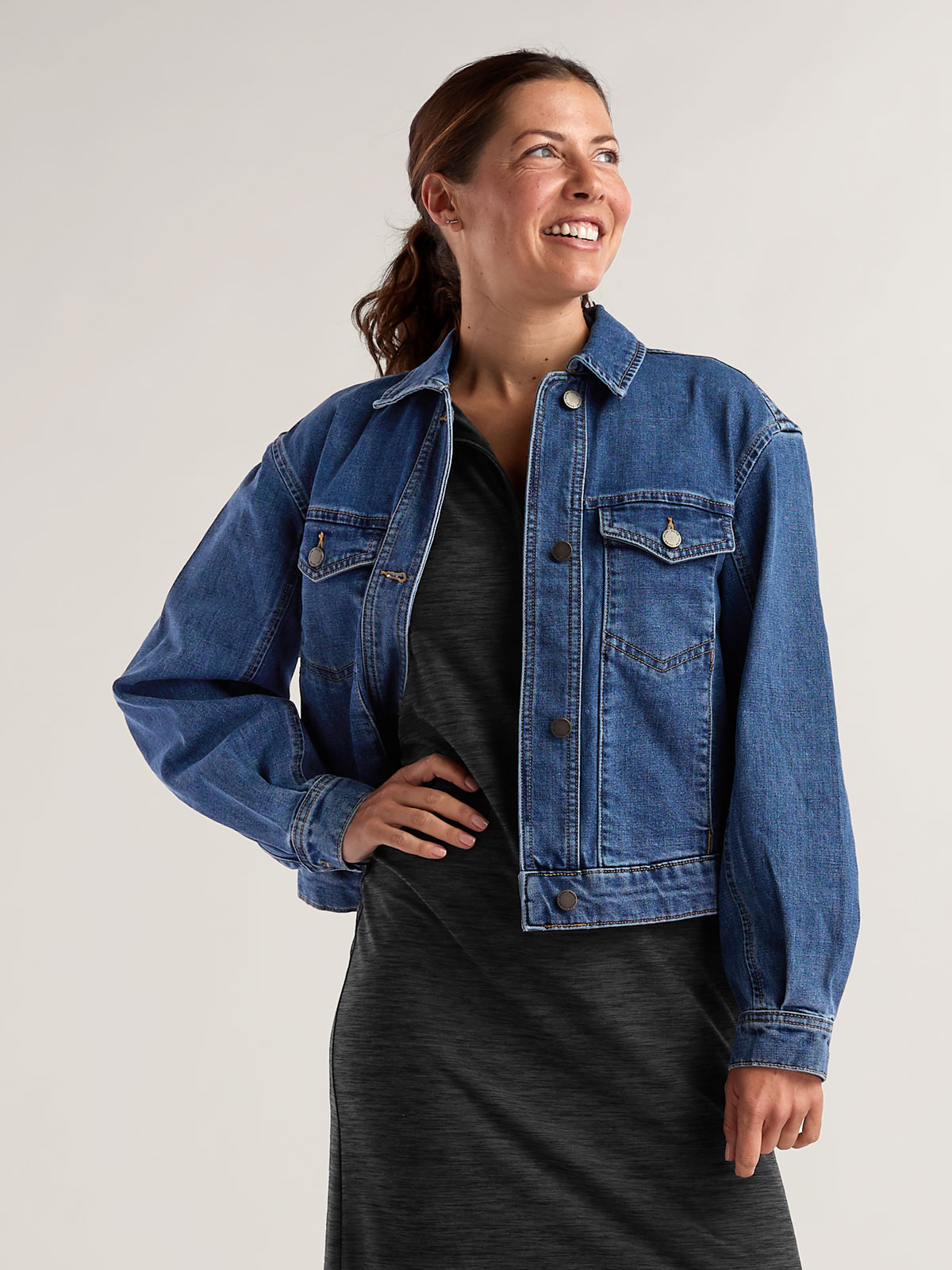 Parker Women's Jacket Top in Denim