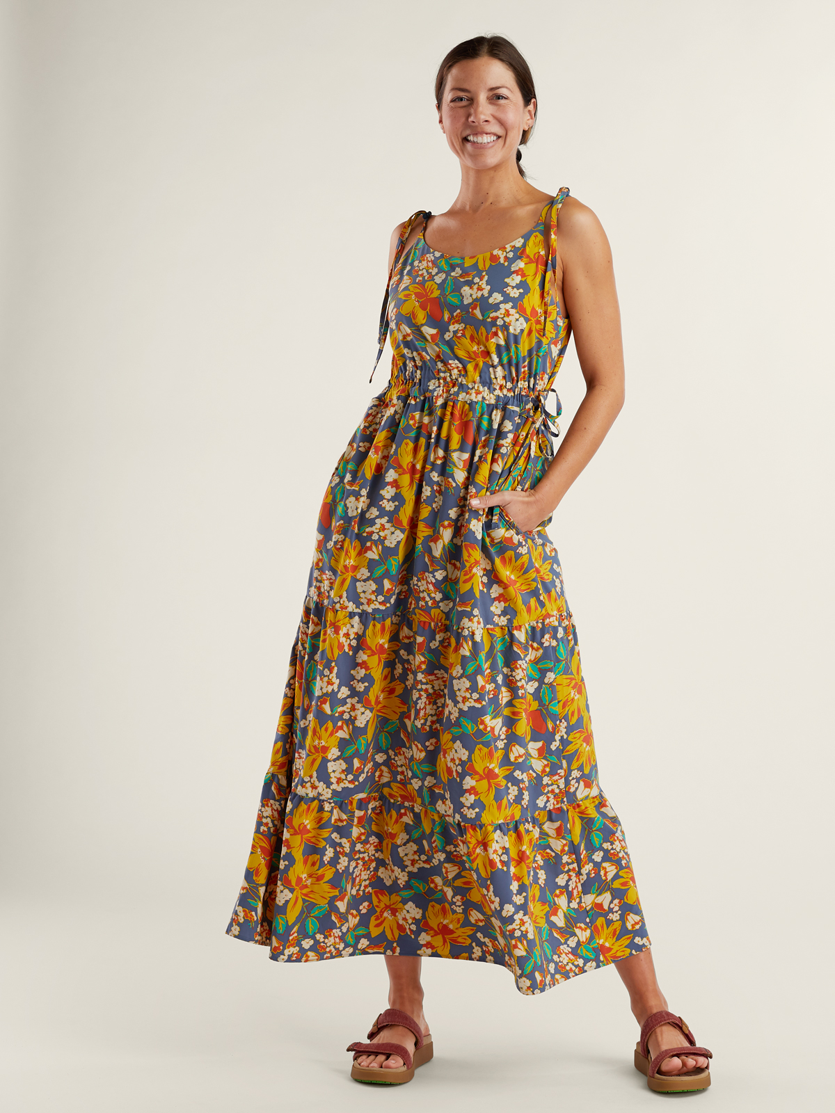 yellow maxi sun dress FARM RIO Yellow Green Multi Maxi Sundress Size MEDIUM (M) Dress –  ReturnStyle