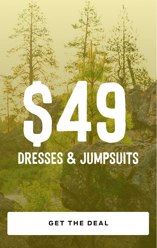 shop sale dresses and jumpsuits starting at 49 dollars