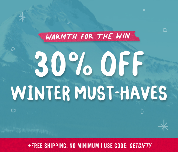 shop 30 percent off cozy must haves, price as marked. plus, get free shipping with code getgifty