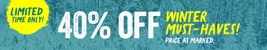 shop the flash sale and get 40 percent off winter must haves. price as marked