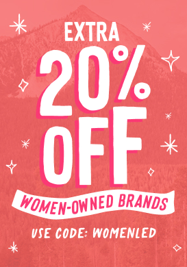 get an extra 20 percent off women-owned brands with code womenled