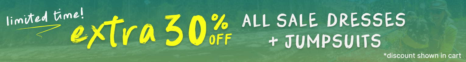 limited time, get an extra 30 percent off sale dresses and jumpsuits | discount shown in cart