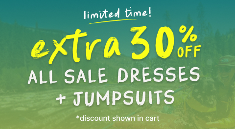 limited time, get an extra 30 percent off sale dresses and jumpsuits | discount shown in cart