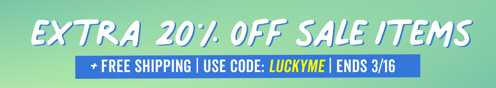 get an extra 20 percent off all sale items plus free shipping with code luckyme